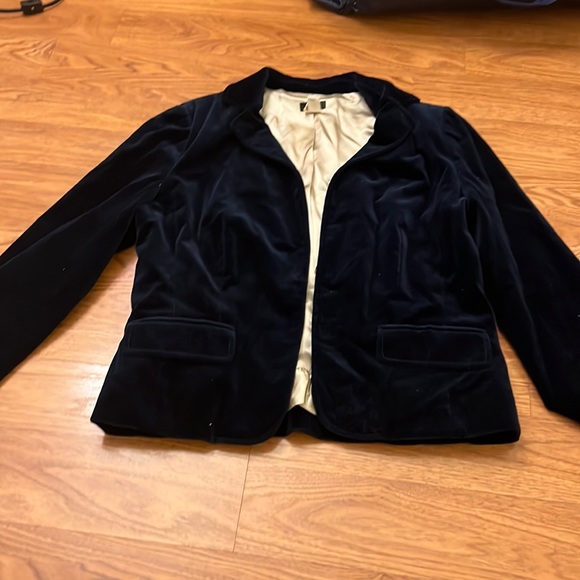 J Crew navy velvet blazer, size 12 - Picture 1 of 1